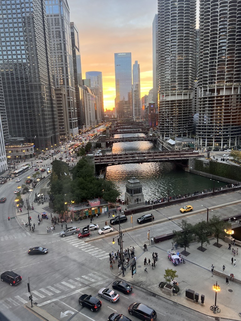 Sunset over the Chicago River